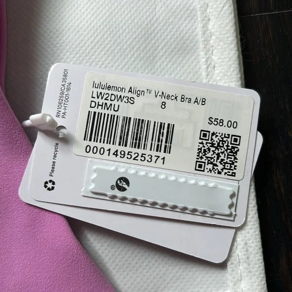 LULULEMON ALIGN V-NECK BRA A/B IN DAHLIA MAUVE (DHMU) SZ 8 NWT
